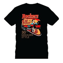 Rockers Old School Rockabilly Classic 60S Greaser Bike Dtg Men'S Lastest 2019 Simple Style Design Men T-Shirt 2024 - buy cheap