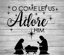 O Come let us adore him nativity scene Wall Sticker Vinyl Removable decal window living room Christian room Home Decor EA728 2024 - buy cheap