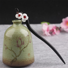 New Handmade Vintage Wood Chinese Hair Stick Pins Headpiece For Women Flower Hairpins Hair Ornaments Head Jewelry Accessories 2024 - buy cheap