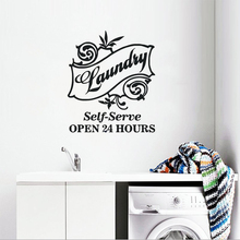 Adesivo de parede lavanderia com logo, arte em vinil ay1526 2024 - compre barato