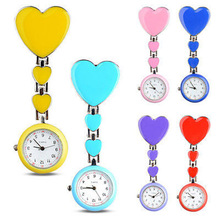 Fashion Women Lady Cute Heart Love Quartz Women Clip-on Brooch Nurse Pocket Fob Watch New Nurses Watches Medical Nurse Watch 2024 - buy cheap