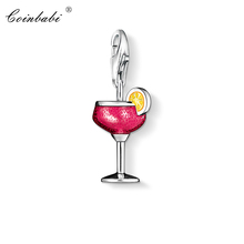 Charm Pendant Red Cocktail,2018 Fashion Jewelry Trendy Real Authentic 925 Sterling Silver Gift For Women Men Fit Bracelet 2024 - buy cheap