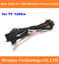 Высокое качество черный рукав 8pin папа от 1 до 3 IDE molex 4pin Modualr кабель питания для TT 1000w 1200W 1500w PSU серии 2024 - купить недорого