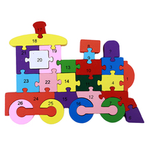 New Early Education Inspire baby's Imagination And Creativity Toys Colorful Wooden English Letters Train Jigsaw Puzzle 2024 - buy cheap