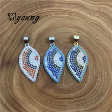 Colorful Cubic CZ Zirconia Paved Evil Eye Pendant Charms, Rhinestone Paved Jewelry Making Findings,MY1810 2024 - buy cheap