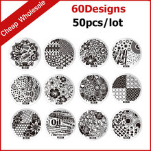 50 шт., новые модные дизайнерские стальные пластины для ногтей 2024 - купить недорого