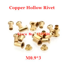 1000pcs M0.9*3(L) Copper Hollow Rivet 0.9mm Double-sided circuit board PCB vias nails / copper corn 2024 - buy cheap