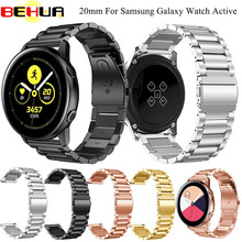 Pulseira gear gear s3, pulseira para relógio samsung galaxy 46mm 42mm 22mm, aço inoxidável amazfit bip, pulseira para relógio galaxy active 2024 - compre barato