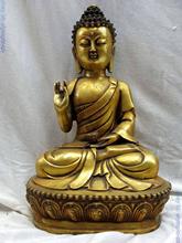 12 "Китай позолоченная бронза резной красивый Буддизм Будда медицины Скульптура статуя 2024 - купить недорого