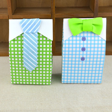 2pc Tie Paper Candy Box My Little Man Blue Bow First Communion Baby Shower Candy Box Wedding Decoration Favor gift Bag 2024 - buy cheap