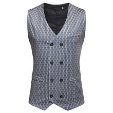 Men's Nightclub Casual Vest Waistcoat 2020 Brand New Double Breasted Suit Vest Men Party Prom Tuxedo Dress Vests Gilet Hombre 2024 - buy cheap