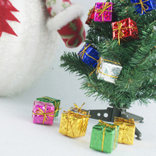 24 pçs cor da mistura mini caixa de presente pendurado enfeites de árvore de natal de ano novo decoração para casa 2024 - compre barato