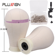 Plussign Professional Wig Block Canvas Mannequin Head With Stand Clamp For Wig Making 21-25 Inch Training Head For Hairdressers 2024 - buy cheap