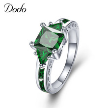 Женское кольцо с Зелеными камнями, элегантные Квадратные Кольца с кристаллами, для свадьбы, dm137 2024 - купить недорого