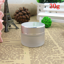 free shipping 30g frosted glass jars, 30ml frost cream jars, skin care cream bottles, 1 fl oz glass cosmetic containers 2024 - buy cheap