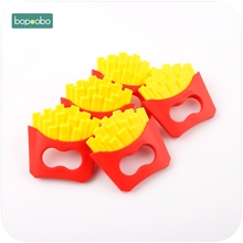 Bopoobo Baby Crib Toy 5pc Potato Chips Food Grade French Fries BPA Free Silicone Teething Beads Baby Rattles Nursing Teether 2024 - buy cheap