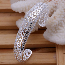 Hot sell silver color charm women cute nice bangle fashion bracelet jewelry wholesale price top quality B144 Free Shipping 2024 - buy cheap