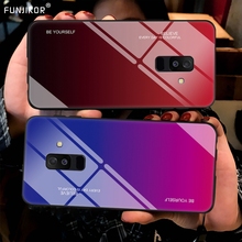 Funda de vidrio templado gradiente de lujo para Samsung Galaxy A6, 2018 Plus, A600F, A600FN, A605F, A605FN 2024 - compra barato