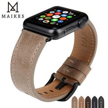 MAIKES Watch Accessories Genuine Leather For Apple Watch Bands 42mm 38mm & Apple Watch Strap 44mm 40mm Series 4 3 2 1 Bracelets 2024 - buy cheap