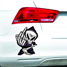 Etie Car Sticker Accessories Skull Middle Finger Reflective Decal Decoration for Volkswagen Polo Opel Audi Ford Focus Toyota Kia 2024 - buy cheap