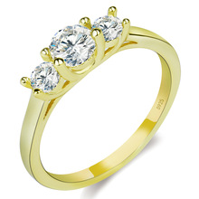 Anel de zircônia para casamento, joia estilosa com revestimento geométrico dourado para noivado, presente de aniversário 2024 - compre barato