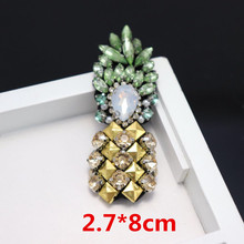 Rhinestone Beaded Pineapple Patch for Clothing Sewing on Beading Applique Jackets Shoes Bags Apparel DIY Decoration Patches 2024 - buy cheap