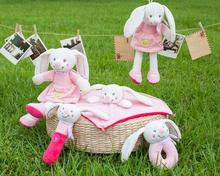 Candice guo! Super cute pink rabbit plush toy bunny doll rattle placate towel baby growth accompany friend birthday gift 1pc 2024 - buy cheap
