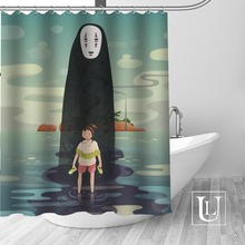 Un viaje de Chihiro cortinas de ducha de baño cortina de baño impermeable tela de cortina de ducha de poliéster 1 Uds personalizado 2024 - compra barato