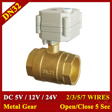 DC5V 12V 24V Brass 1-1/4'' Motorized Water Valves Metal Gear TF32-B2 Series 2/3/5/7 Wires 2 Way DN32 Automated Ball Valves 2024 - buy cheap