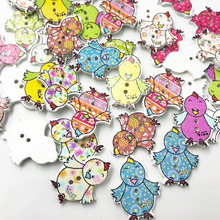 50PCs Wooden Sewing Buttons Scrapbooking Bird shape 2 Holes 25X20mm Costura Botones Decorate WB572 2024 - buy cheap