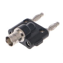 Bnc jack fêmea para empilhamento duplo banana macho plug rf conector adaptador 2024 - compre barato