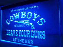 LB783-Ковбои оставить Пистолеты пивной бар светодиодный неоновый светильник знак для домашнего декора 2024 - купить недорого