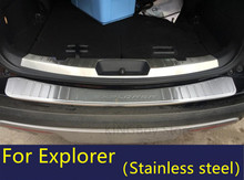 Placa de alféizar de puerta protectora exterior e interior de parachoques trasero de acero inoxidable para Ford Explorer 2013-2015 2024 - compra barato