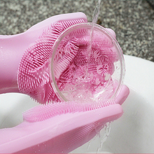 Magic Silicone Rubber Cleaning Gloves Dishwashing Artifact Kitchen Anti-slip Silicone Scrubbing Gloves Household Cleaning Brush 2024 - buy cheap