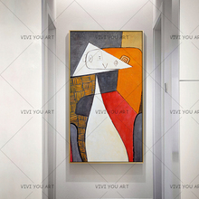 Abstract Famous Picasso Colorful Canvas Painting Fashion 100% Handpanted Art Pictures For Living Room Cuadros Hotel Decoracion 2024 - buy cheap