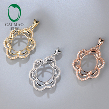 10kt Branco/Amarelo/Rosa de Ouro Oval 10x12mm Real Configuração de Noivado de Diamante Semi Montar Pingente Exclusivo 2024 - compre barato