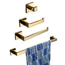 Leyden SUS 304 Stainless Steel 4pcs Bathroom Hardware Set Bathroom Accessories Gold Toilet Paper Holder Towel Bar Towel Ring 2024 - buy cheap