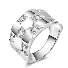 Anillos de Color plateado 925, cristal Compatible con ajuste europeo, anillo Original de boda, joyería, regalo de Navidad #163 2024 - compra barato