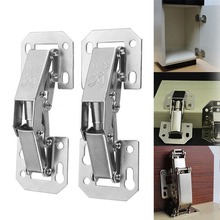 Hot Sale 90 Degree Cabinet Hinges 3 Inch No-Drilling Hole Bridge Shaped Spring Hinge Cupboard Door Hardware With Screw#288741 2024 - buy cheap