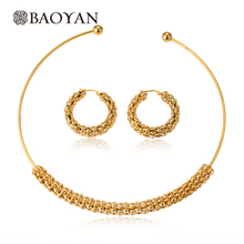 Baoyan Gold Silver Stainless Steel Jewelry Sets Titanium Bridal Wedding Jewelry Sets 2019 Trendy Ladies Jewellery Sets For Women 2024 - buy cheap