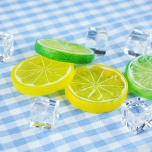 High Quality Artificial Acrylic Ice Cubes & Simulation Lemon Slices for Photography Props Photos Background DIY Decorations 2024 - buy cheap