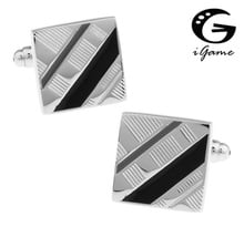 Factory Supply Twill   Black Colour Paint Style Quality Copper Material   Cuff Links 2024 - buy cheap