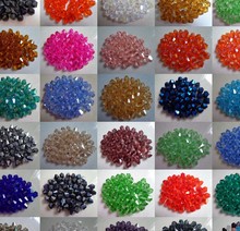 can choose color 500Pcs Bicone Faceted Glass  Beads Charms 4mm Black White blue Clear Colored Mixed For Jewelry Making crystal 2024 - buy cheap