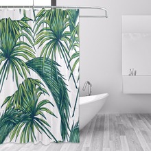 Retro Tropical Floral Leaf Shower Curtains Waterproof Polyester Fabric Bath Curtain Banana Leaves Printing Bathroom Curtain 2024 - buy cheap