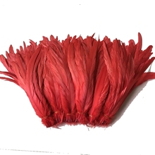 Penas vermelhas tingidas para rabo de galo-35 cm(14-16 polegadas). comprimento de 500 unidades por atacado da fábrica. 2024 - compre barato