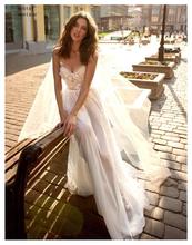 Sweetheart Spaghetti Straps Bride Dress Sexy Simple Beach Cheap Wedding Dress 2020 Elegant 3d Flowers Beach Bridal Gown Mariage 2024 - buy cheap