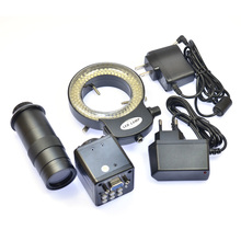 HD VGA 2.0MP Digital Industrial Microscope Camera 100X Zoom C-mount Lens 144 LED Adjustable Light 2024 - buy cheap
