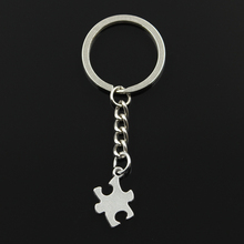 Fashion 30mm Key Ring Metal Key Chain Keychain Jewelry Antique Bronze Silver Color Jigsaw Puzzle Piece Autism 20x14mm Pendant 2024 - buy cheap