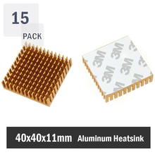 Gdstime-disipador de calor de aluminio, Chip electrónico IC conductora térmica con cinta LED y 4cm de 40mm, 15 piezas, 40x40x11mm 2024 - compra barato