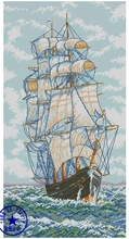 free delivery Top Quality popular lovely counted cross stitch kit ship sailing on the sea ocean boat 2024 - buy cheap